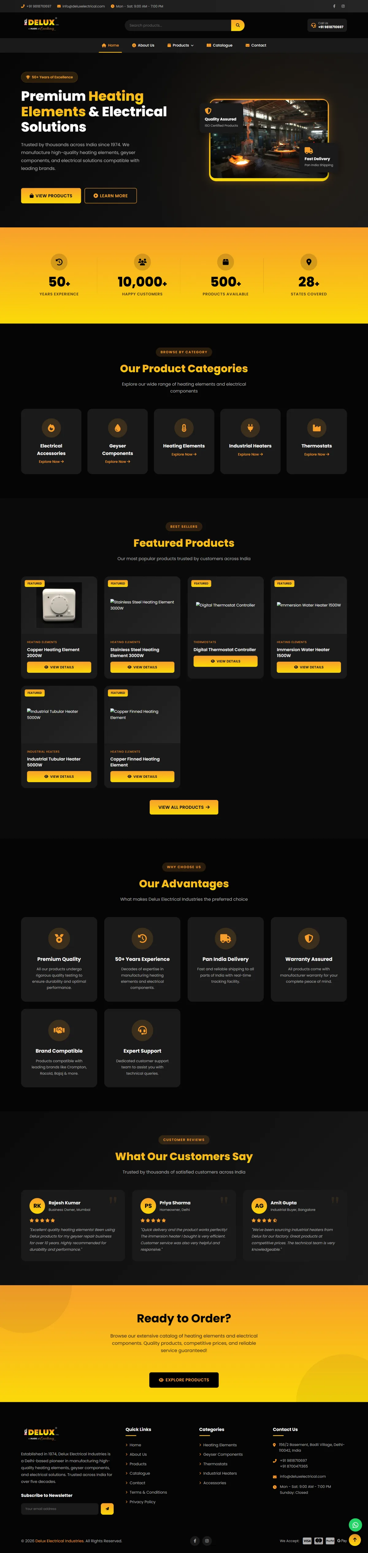 Delux Electrical Industries full website screenshot