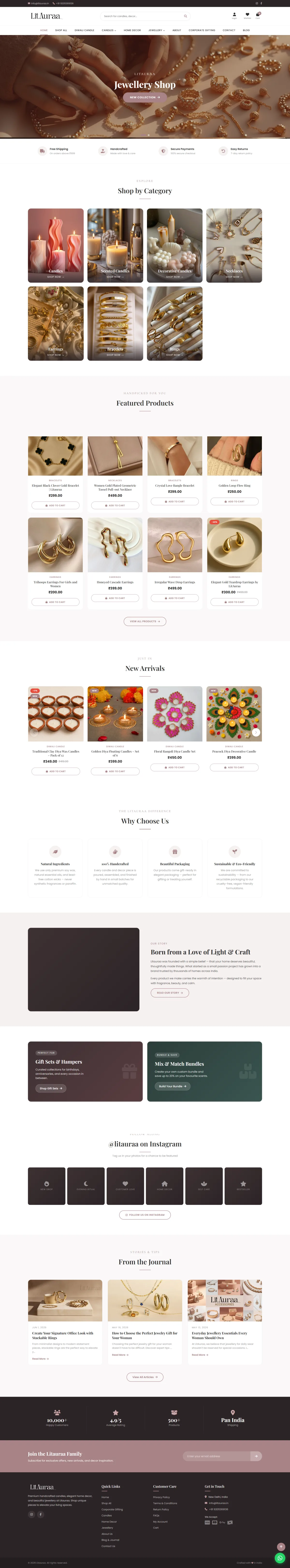 Litauraa Candles full website screenshot